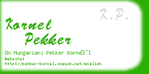 kornel pekker business card